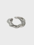 dan 925 Sterling Silver Irregular Vintage Stud Earring