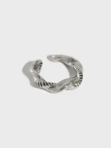 dan 925 Sterling Silver Irregular Vintage Stud Earring