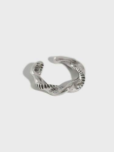 dan 925 Sterling Silver Irregular Vintage Stud Earring