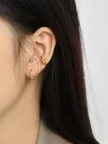 925 Sterling Silver Irregular Vintage Single Earring  [Single]