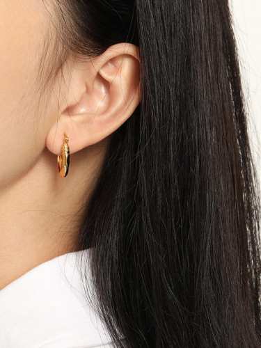 925 Sterling Silver Hollow Geometric Vintage Huggie Earring