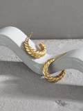 925 Sterling Silver Irregular Vintage Stud Earring