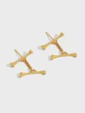 925 Sterling Silver Irregular Minimalist Stud Earring