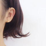 伊唯尔 韩版s纯银s925圆珠豆豆圆圈耳钉女个性小巧银珠耳钉耳饰