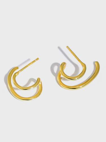 925 Sterling Silver Irregular Vintage Stud Earring