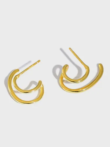 925 Sterling Silver Irregular Vintage Stud Earring