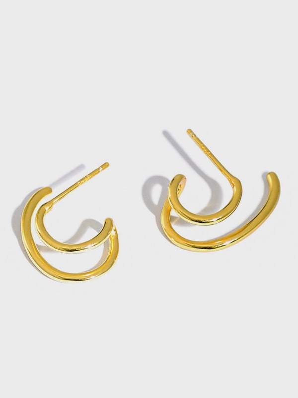 925 Sterling Silver Irregular Vintage Stud Earring