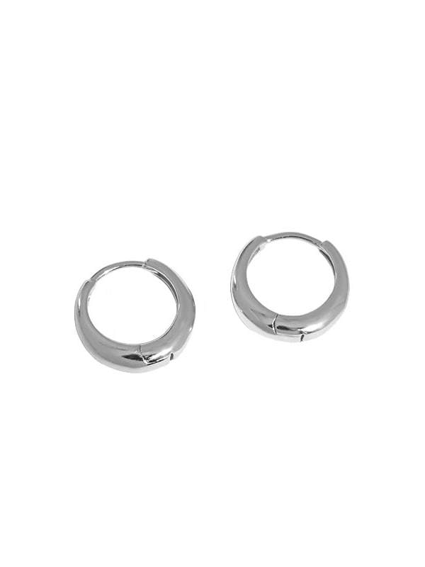 925 Sterling Silver Smooth Geometric Vintage Huggie Earring