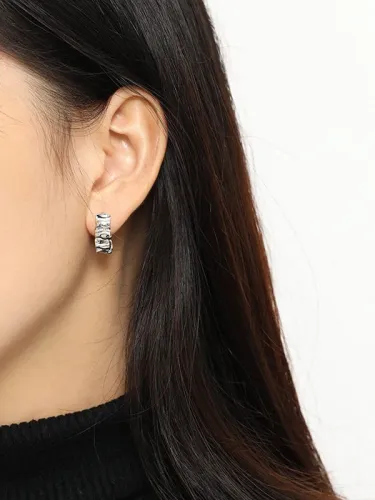 925 Sterling Silver Geometric Vintage Stud Earring