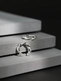 dan 925 Sterling Silver Irregular Vintage Stud Earring