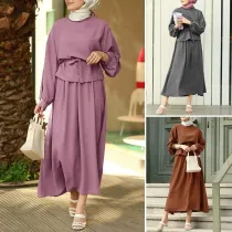 图 New Beautiful Fashion Muslim Turkish Suit Two Piece Tunic Dress