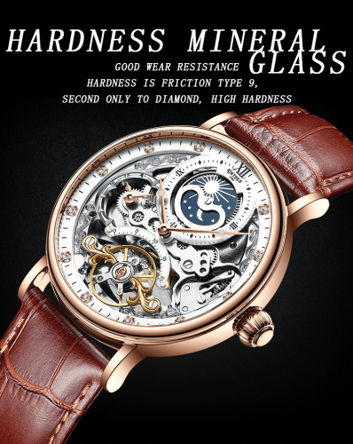 KINYUED stainless steel luxury leather waterproof quartz oem brand hands wristwatches custom logo wrist mens watch
