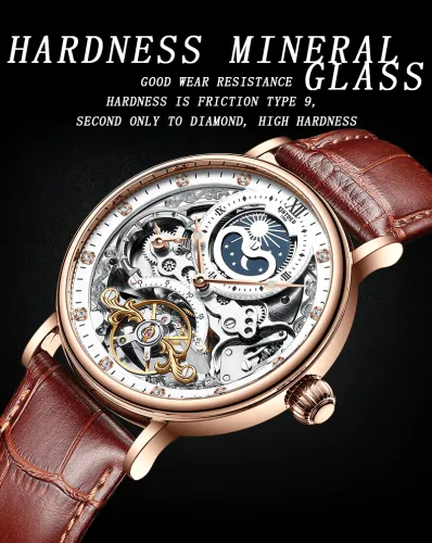 KINYUED stainless steel luxury leather waterproof quartz oem brand hands wristwatches custom logo wrist mens watch
