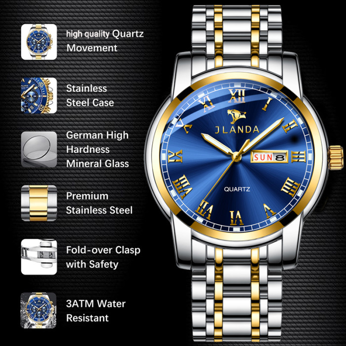 stainless steel luxury waterproof quartz oem brand hands wristwatches custom logo wrist watch men