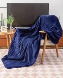 Heated Blanket Throw, Eazfy 50 x60  Electric Blanket Twin Fast Heating Flannel 10 Heating Levels, 3H Auto Off, Overheating Protection, ETL Certified, Machine Washable for Home/Office, Blue