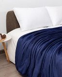 Heated Blanket Throw, Eazfy 50 x60  Electric Blanket Twin Fast Heating Flannel 10 Heating Levels, 3H Auto Off, Overheating Protection, ETL Certified, Machine Washable for Home/Office, Blue