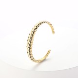 pulsera chapada en oro de 18 quilates de moda que abre pulsera de oro laminado simple ajustable