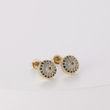 moda oro laminado chapado en oro microset circón diablos ojo pendientes mujer