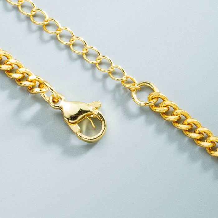 joyería al por mayor oro laminado chapado en oro con incrustaciones de collar de circón