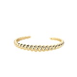 pulsera chapada en oro de 18 quilates de moda que abre pulsera de oro laminado simple ajustable