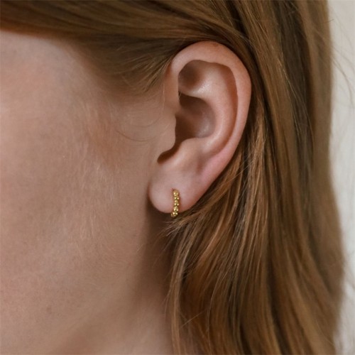 Pendientes de oro real de 14 quilates chapados en oro laminado retro para mujer Joyas piercing