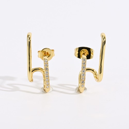 clip de oreja de oro de 14k chapado en moda clip de hueso de oreja de oro laminado simple