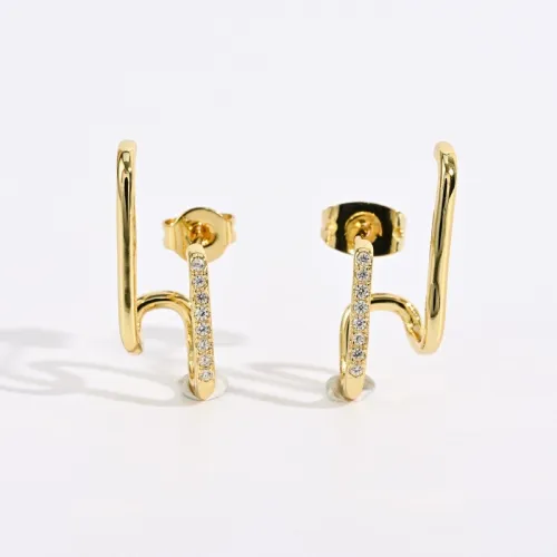 clip de oreja de oro de 14k chapado en moda clip de hueso de oreja de oro laminado simple