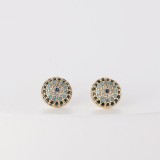 moda oro laminado chapado en oro microset circón diablos ojo pendientes mujer