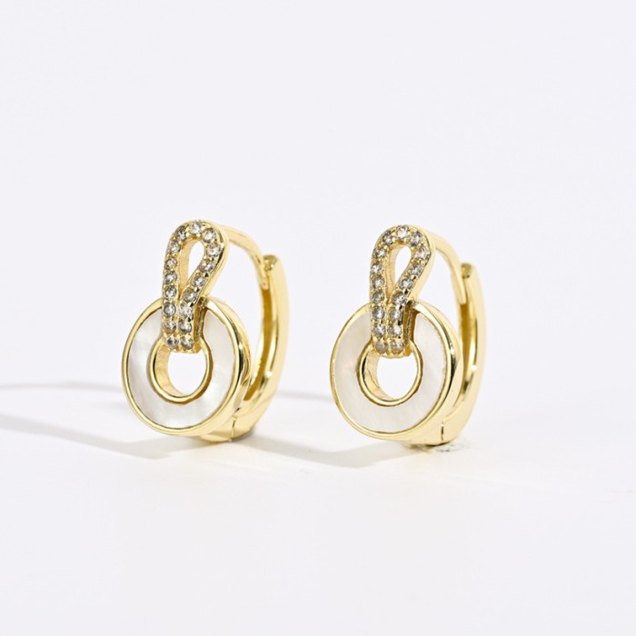 Hebillas circulares de oro laminado blanco chapado en oro real de 14 quilates de latón nuevo