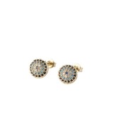 moda oro laminado chapado en oro microset circón diablos ojo pendientes mujer