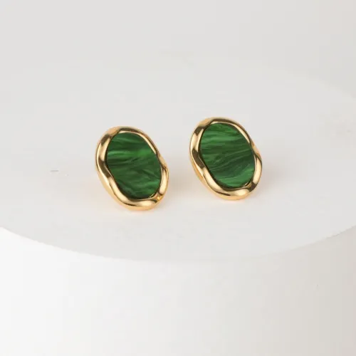 Pendientes de oro laminado de oro retro geométricos simples reales chapados en oro laminado de moda