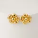 Pendientes de oro laminado de flor de Camelia retro de moda