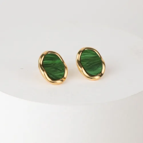 Pendientes de oro laminado de oro retro geométricos simples reales chapados en oro laminado de moda