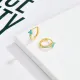Nuevos pendientes azul turquesa hembra oro laminado galvanoplastia 14k hebilla de oreja de oro real
