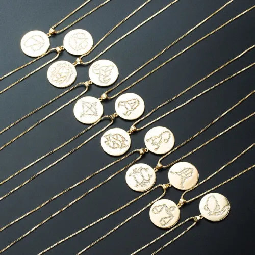 joyería al por mayor simple collar con colgante de medalla de doce constelaciones