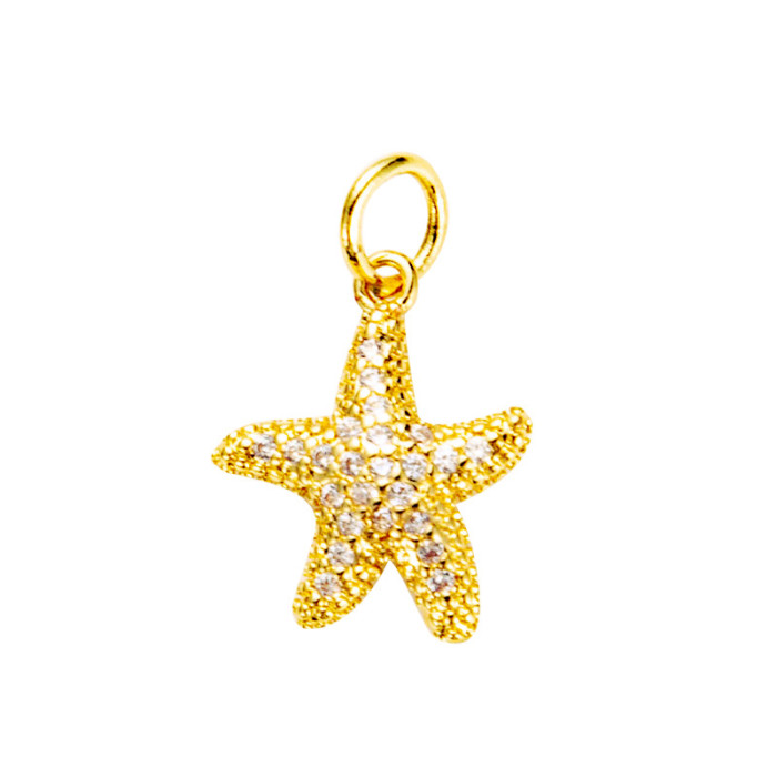 accesorios al por mayor creativo clave corona estrella de mar arco iris collar colgante