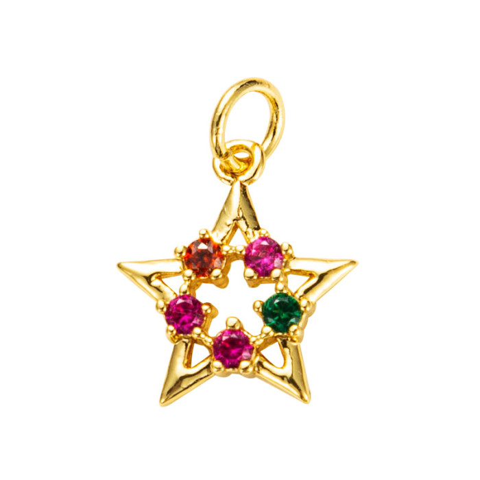 accesorios al por mayor creativo clave corona estrella de mar arco iris collar colgante