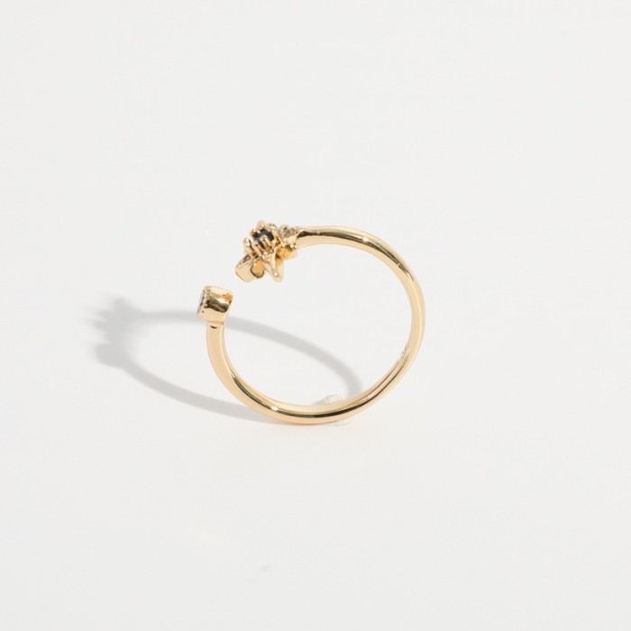 anillo abierto de oro real de 14k chapado en oro laminado con forma de constelación simple