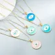 joyería al por mayor ojo de oro laminado collar colgante redondo