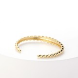 pulsera chapada en oro de 18 quilates de moda que abre pulsera de oro laminado simple ajustable