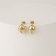 Nuevos aretes de oro laminado de moda de oro real de 14k chapados en oro de latón