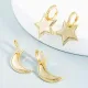 joyería al por mayor estrellas geométricas luna pendientes de oro laminado