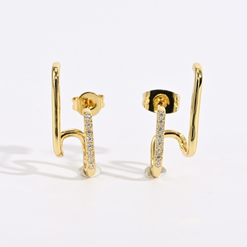 clip de oreja de oro de 14k chapado en moda clip de hueso de oreja de oro laminado simple