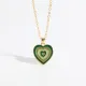 Collar de oro laminado en forma de corazón punk con colgante chapado en oro real de 14k de latón a la moda