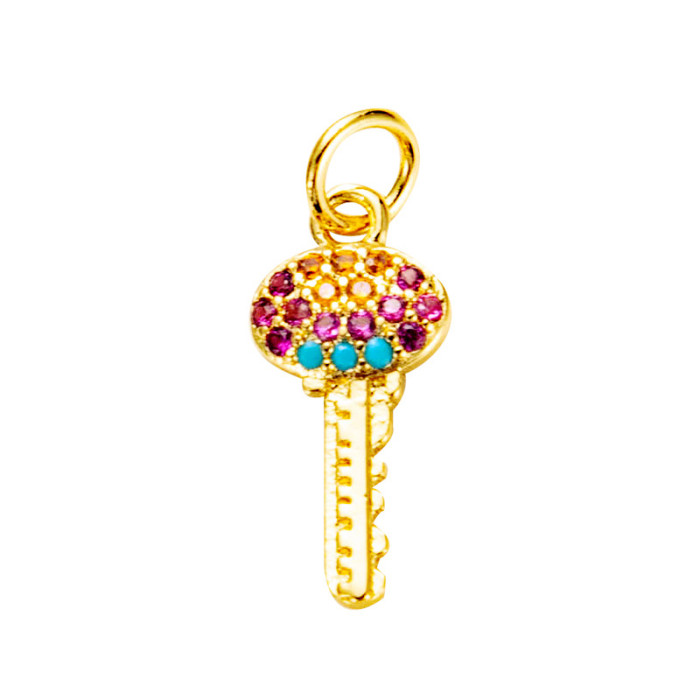 accesorios al por mayor creativo clave corona estrella de mar arco iris collar colgante