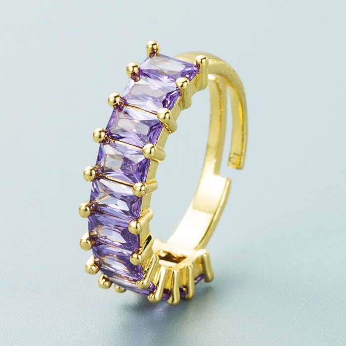 Anillo : abierto -de& circón (de) color 'con' incrustaciones/ de oro:laminado retro'' chapado  en oro al por mayor