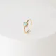 Anillo ajustable abierto de oro real de 14k chapado en latón con piedras preciosas de sol retro a la moda