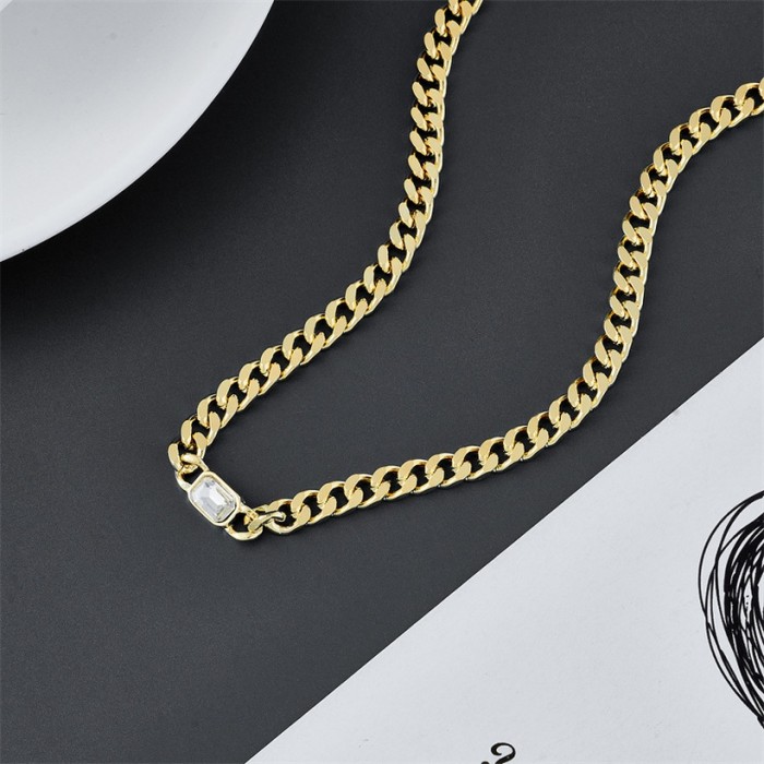 collar de pulsera de circón de moda collar de oro laminado de oro de 14k chapado simple