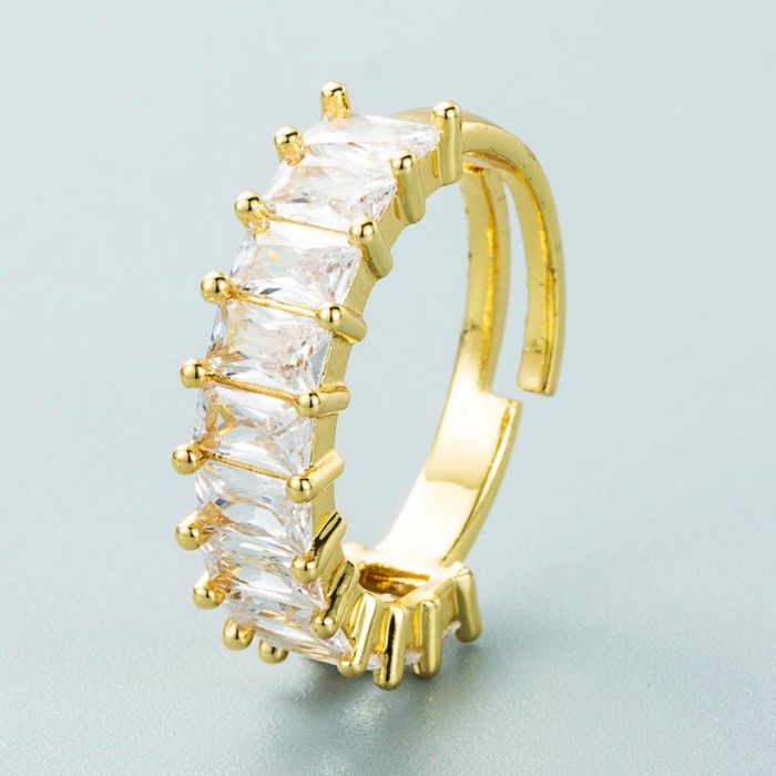 Anillo : abierto -de& circón (de) color 'con' incrustaciones/ de oro:laminado retro'' chapado  en oro al por mayor