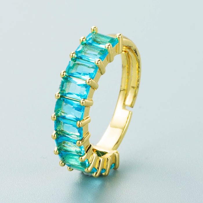 Anillo : abierto -de& circón (de) color 'con' incrustaciones/ de oro:laminado retro'' chapado  en oro al por mayor